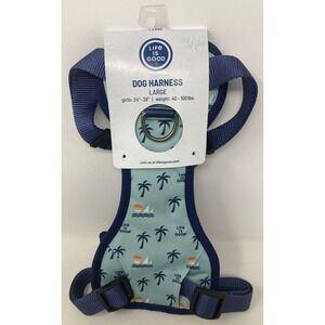 Life is Good Beach Tropical Palm Trees Dog Harness LARGE  40- 100 lbs NEW 🌴